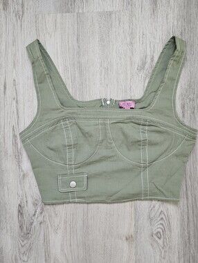 New Miami Crop Corset Cotton Zip Crop Top